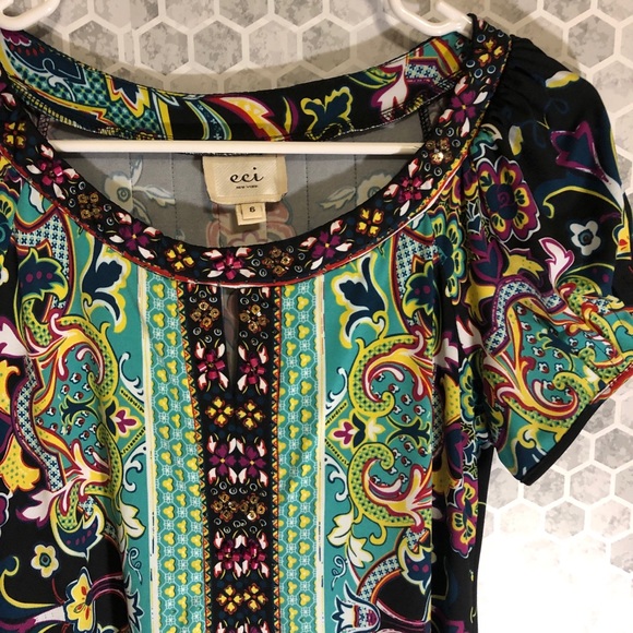 Eci Boho Patterned Dress with Beaded Detailing - Picture 5 of 8